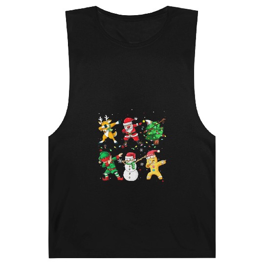 Dabbing Santa Elf Friends Christmas Boys Girls Men Barnard Tanks