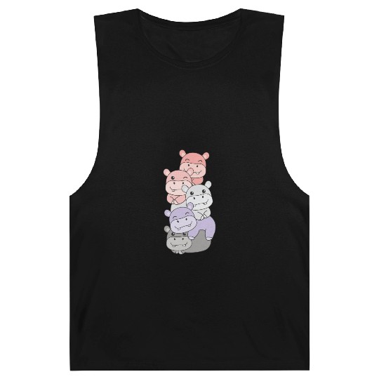 Cupioromantic Flag Pride Lgbtq Cute Hippo Barnard Tanks