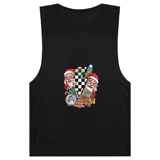 Retro Christmas, Santa, Groovy, Disco Ball, Frosty Barnard Tanks