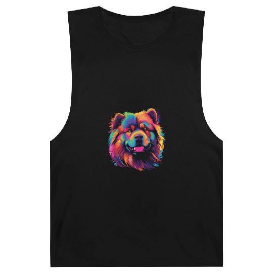 Watercolor Colorful Chow Chow Barnard Tanks