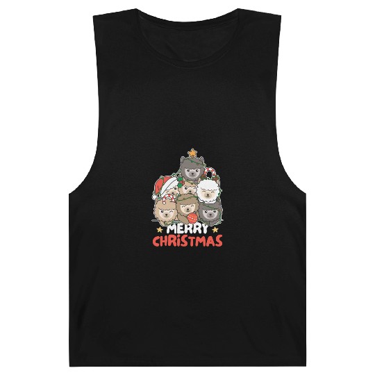 Alpaca Christmas Tree Merry Christmas Barnard Tanks