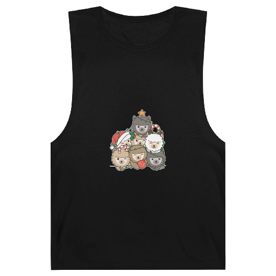 Alpaca Christmas Tree Funny Animal Christmas Barnard Tanks