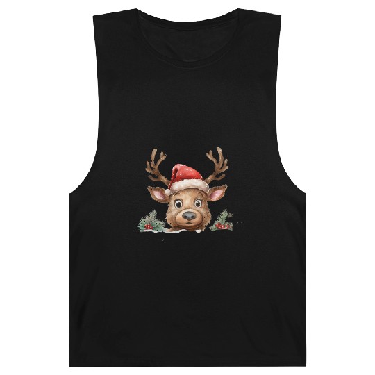 Christmas watercolor Reindeer Barnard Tanks
