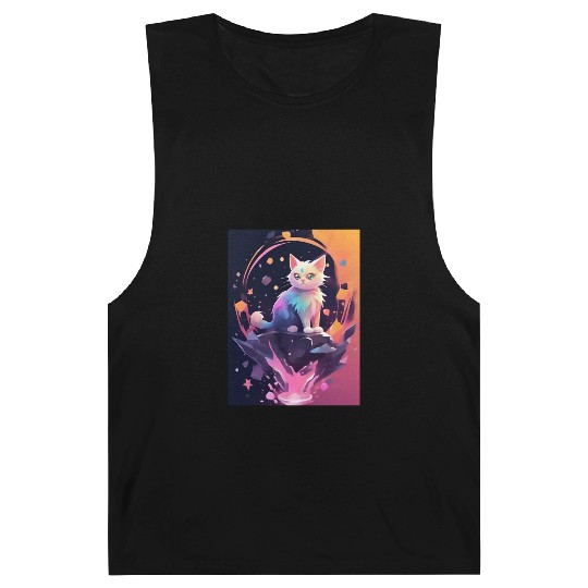 Cute Crystal Fantasy Cat Design Barnard Tanks