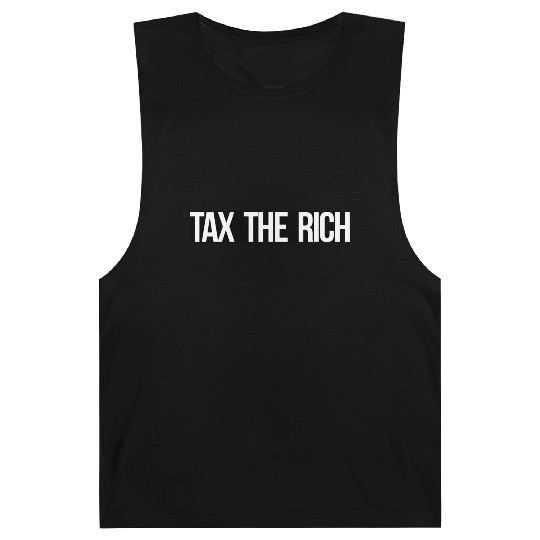 Tax The Rich white on black Barnard Tanks