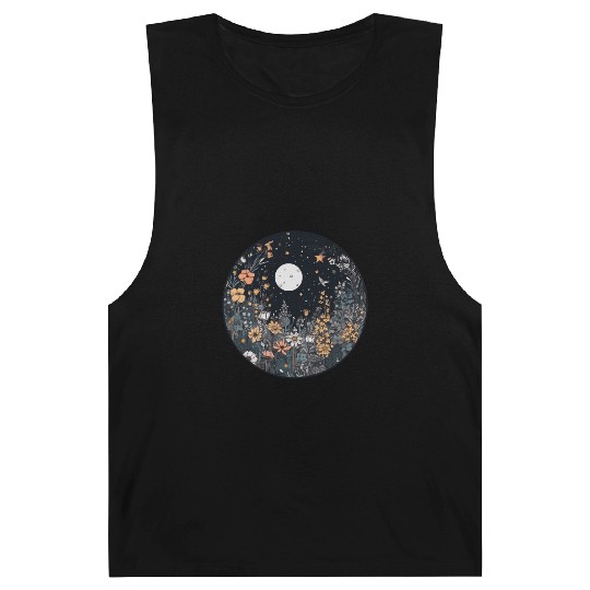 Midnight Sky Aesthetic Meadow Flower Garden Graphi Barnard Tanks