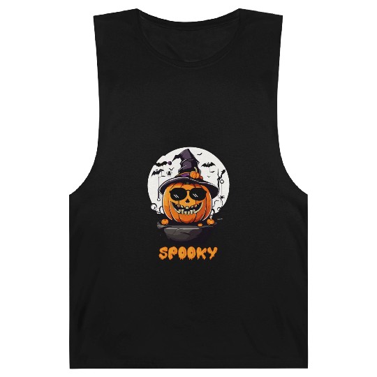 Spooky Cool Halloween Pumpkin Funny Barnard Tanks