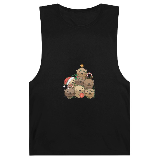 Otter Christmas Tree Funny Animal Christmas Barnard Tanks