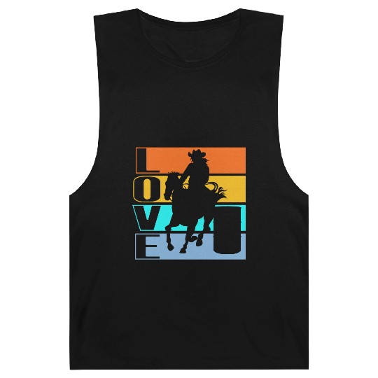 Horseback Riding Equestrian Colorful Horse Lovers Barnard Tanks