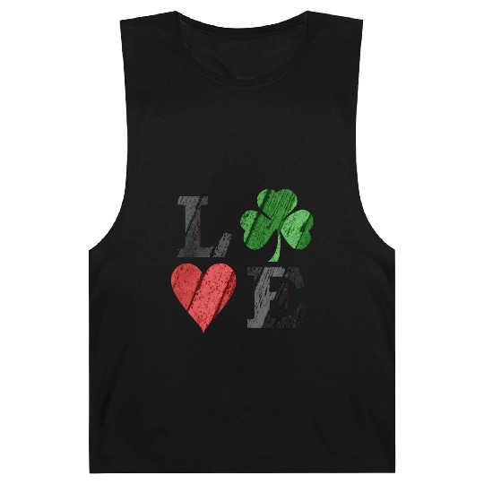 St Patrick s Day Love With Heart And Shamrock Barnard Tanks