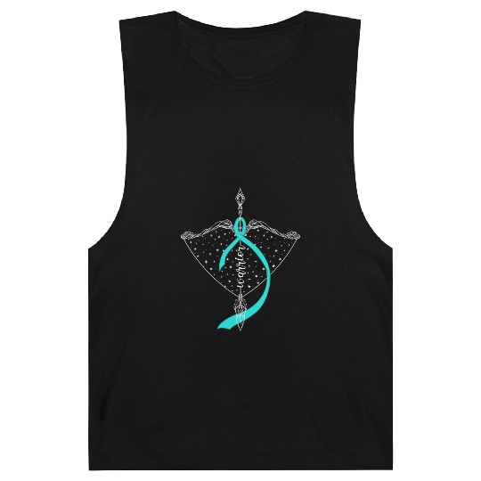 Warrior Bow Warrior Teal Ribbon Ovarian Cancer Barnard Tanks