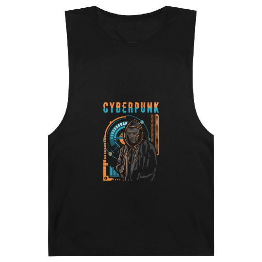 Cyborg Android Synthwave Scifi Barnard Tanks
