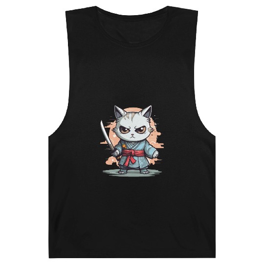 Cute Samurai Cat Kawaii Japanese Ronin Aesthetic A Barnard Tanks