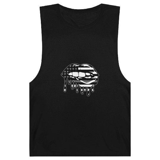 US Flag Lips Correctional Officer Patriotic First Barnard Tanks