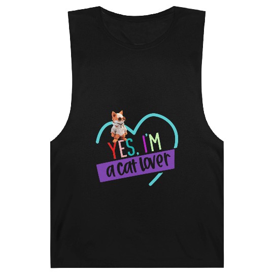 YES, I'M A CAT LOVER, cat, space cat, Pet lovers Barnard Tanks