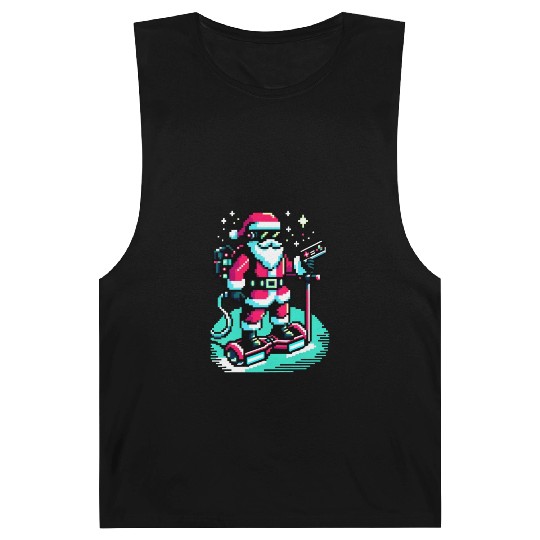 Witty 8-Bit Cyberpunk Santa Barnard Tanks