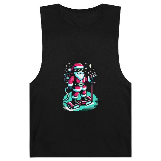 Witty 8-Bit Cyberpunk Santa Barnard Tanks