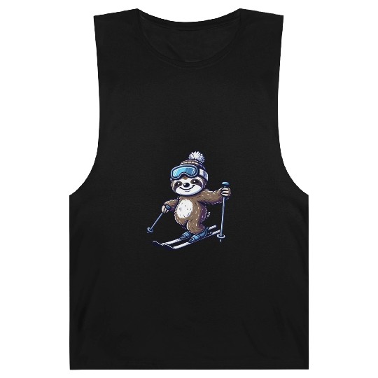 Relaxed Sloth Skier – Winter Fun on the Slopes Barnard Tanks