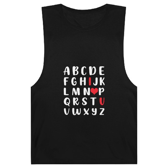 Abc Alphabet I Love You English Teacher Valentines Barnard Tanks