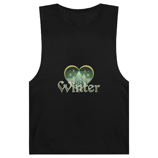 Winter Heart Evergreen Retro Sunset Barnard Tanks