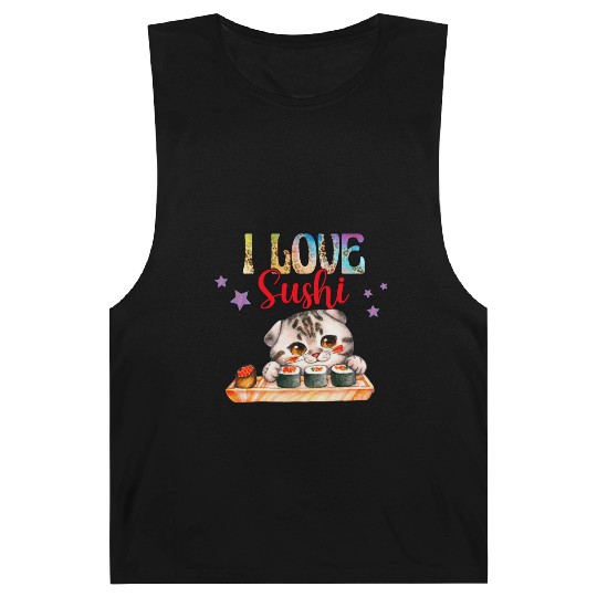 I love Sushi - Cat sushi Barnard Tanks
