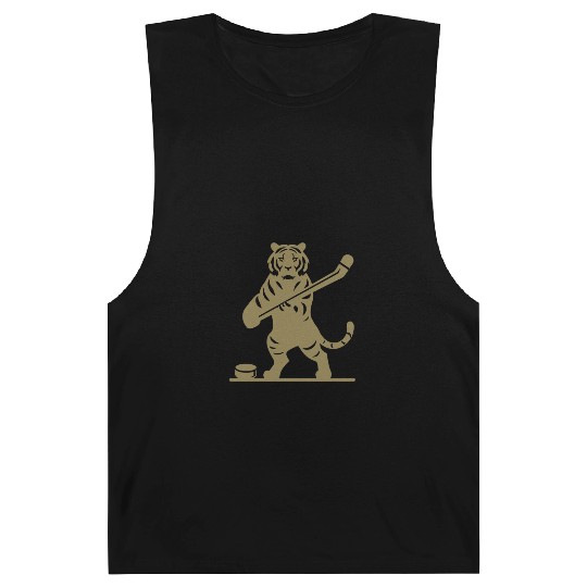 Tiger Hockey Player Silhouette Barnard Tanks