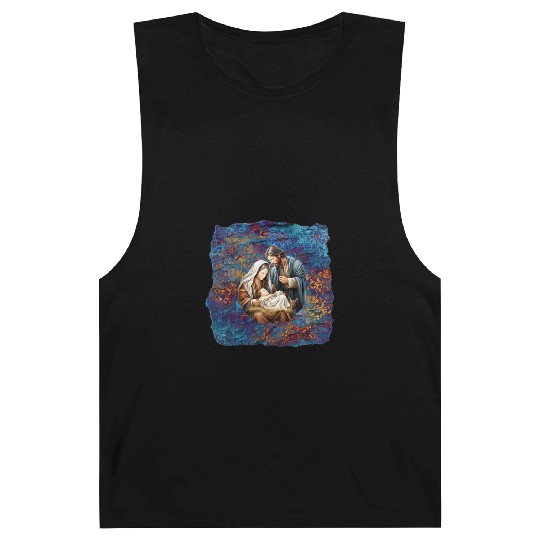 Nativity scene with Mary Joseph Baby Jesus Barnard Tanks