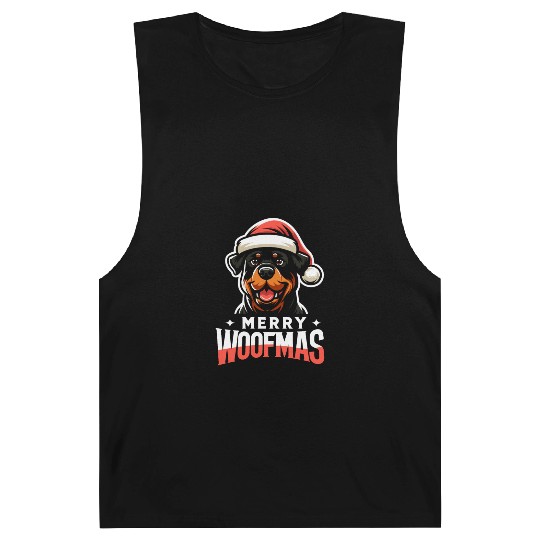 Xmas Dog Merry Woofmas Christmas Rottweiler Barnard Tanks