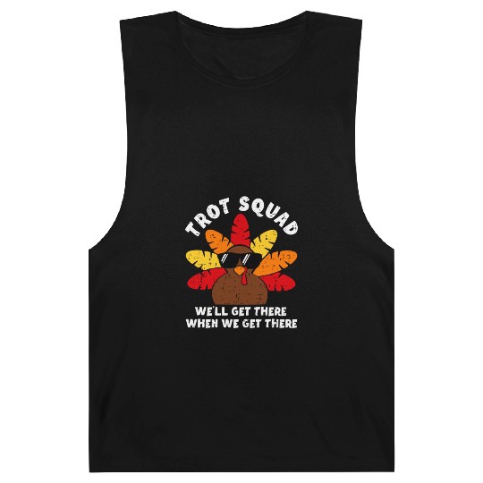 Turkey Trot Squad Race Funny Thanksgiving Running Barnard Tanks