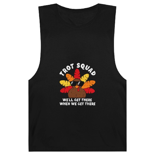 Turkey Trot Squad Race Funny Thanksgiving Running Barnard Tanks