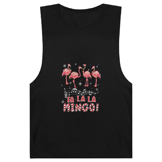 Candy Cane Flamingoes Fa La La Mingo Flamingo Barnard Tanks
