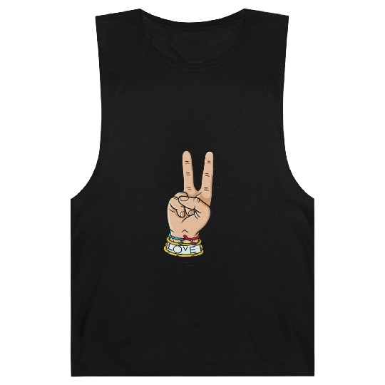hand peace love Barnard Tanks