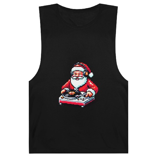 Retro 8-Bit DJ Santa: A Festive Musical Spin Barnard Tanks