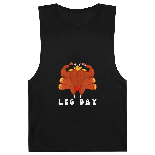 Funny Turkey Workout Gym Leg Day BodyBuilding Barnard Tanks