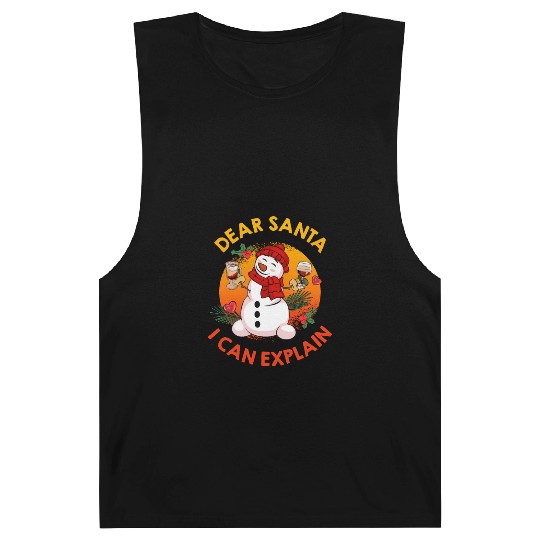 Schneemann Dear Santa I can Explain Funny Barnard Tanks