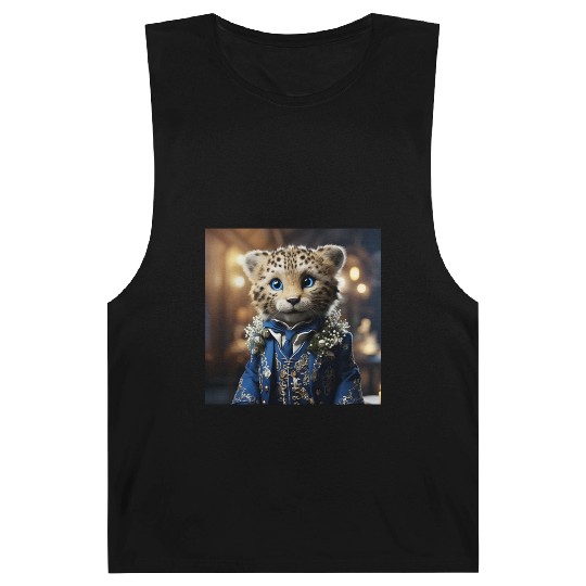 Cute Cheetah Cub Blue Eyes Tuxedo Cat Barnard Tanks