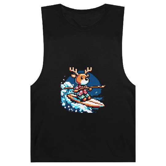 Surfing Reindeer: 8-Bit Holiday Wave Barnard Tanks