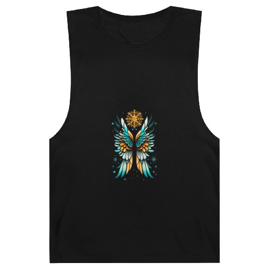 Angel Wings Embracing Snowflakes Barnard Tanks