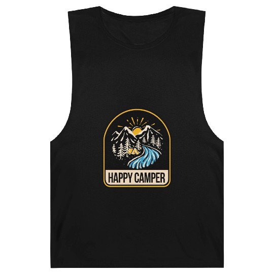 Happy Camper Camping Campfire Tent Barnard Tanks