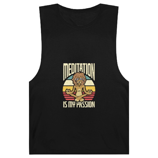 Meditation Is My Passion Exercise Yoga Lion Lover Barnard Tanks