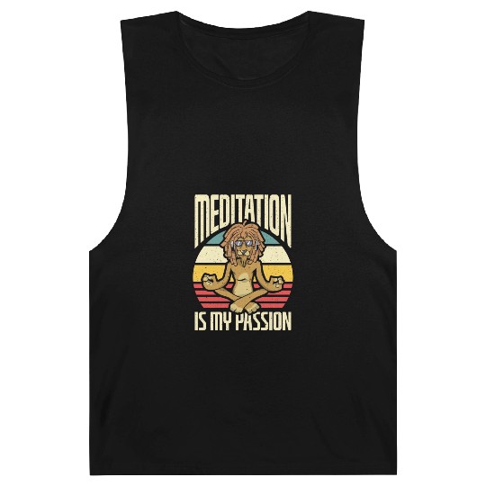 Meditation Is My Passion Exercise Yoga Lion Lover Barnard Tanks