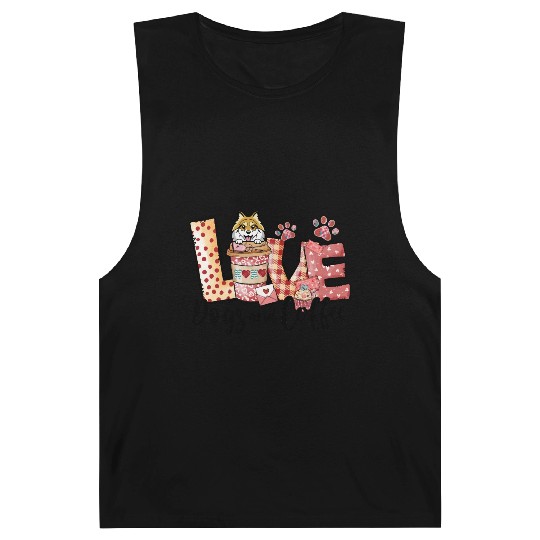 Pomeranian Dog Coffee Lover Dog Mom Valentines Da Barnard Tanks