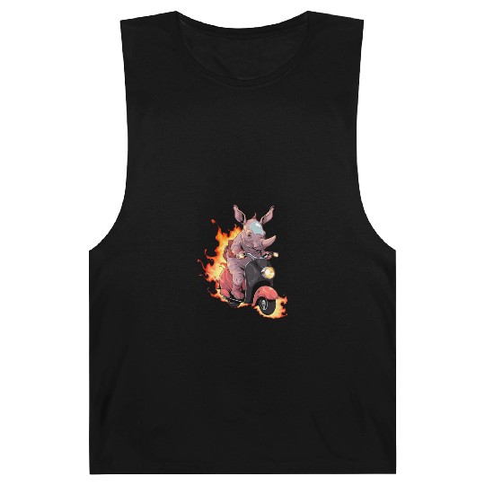 Rhino Riding Scooter Funny Rhinoceros Biker Moped Barnard Tanks