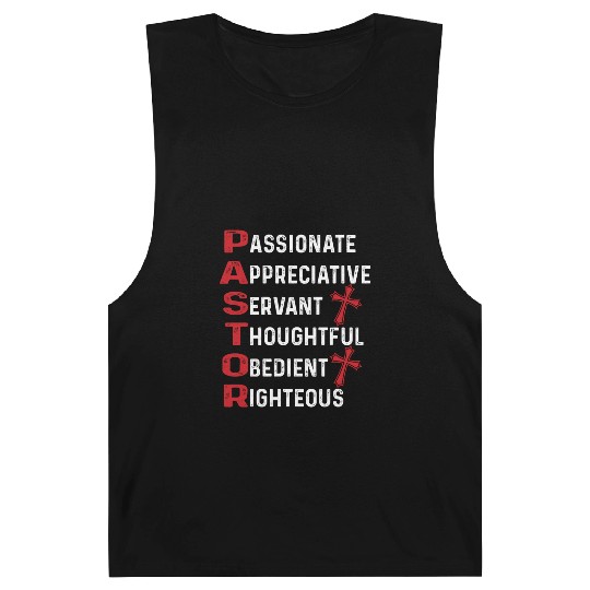 Pastor Acronym Love Jesus Christian Christmas Barnard Tanks