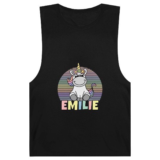 Emilie Name Unicorn Barnard Tanks