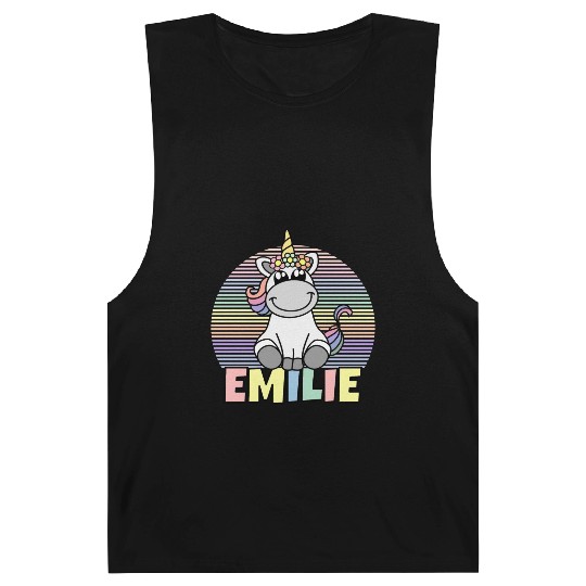 Emilie Name Unicorn Barnard Tanks
