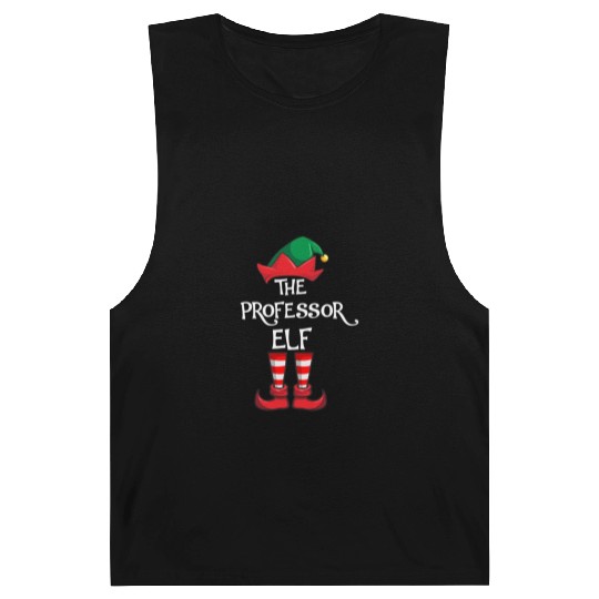 Professor Elf Matching Family Christmas Teacher Barnard Tanks