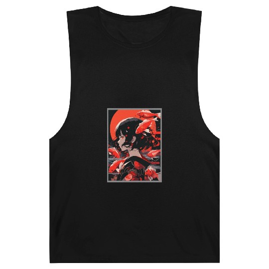 Vinatage japanese esthetic Otaku Anime Girl Barnard Tanks