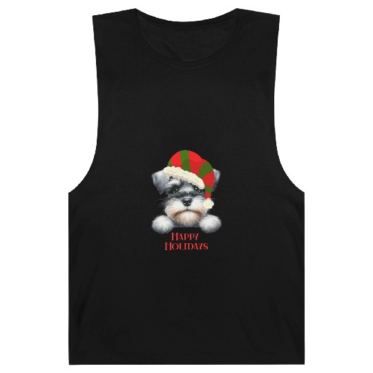 Christmas Peeking Dogs Happy Holidays Barnard Tanks