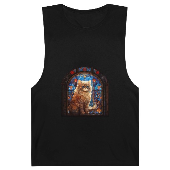 Persian cat in stained glass Barnard Tanks